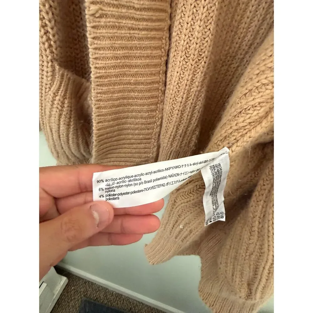 Open Front Baggy Oversized Chunky Knit Zara Cardigan Sweater with Pockets